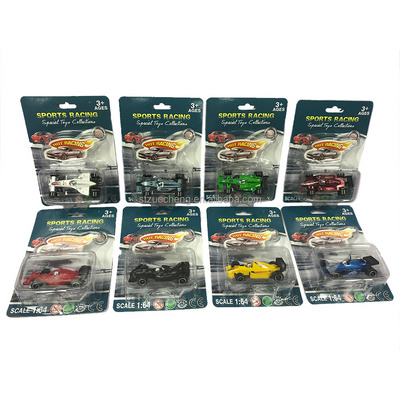 Wholesale 8 style 1:64 scale model cute Diecast sliding mini racing car Kids friction toy vehicle