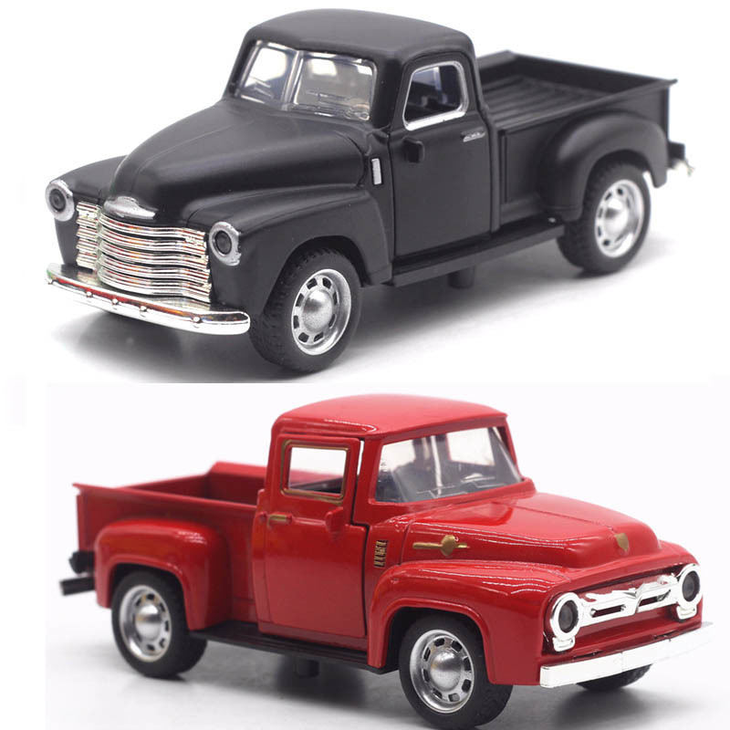 New arrival 1:32 ford pickup car toy alloy pull back sound Christmas gift iron car toys Retro classic diecast Pickup Truck toys