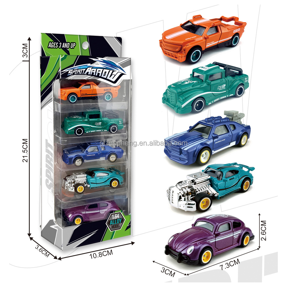 High quality 1:64 Hot Free Wheel 5pcs Slide Alloy pocket toys Vehicle diecast Cars Toys