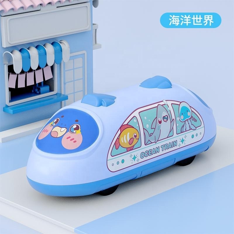 Children Gift Toys Quality Mini Double Pull Back Car 4 Cute Shape Kids High-Speed Railway Toys Vehicle