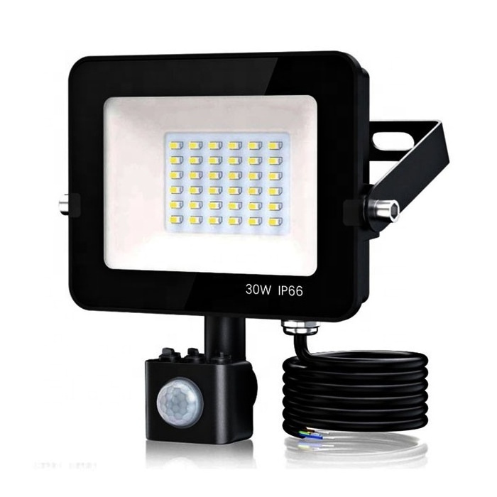 Hot Sale Sensor Security Light 20w 30w 50w 100w IP66 Smart Motion Sensor Outdoor Ultra Thin Flood Light Led