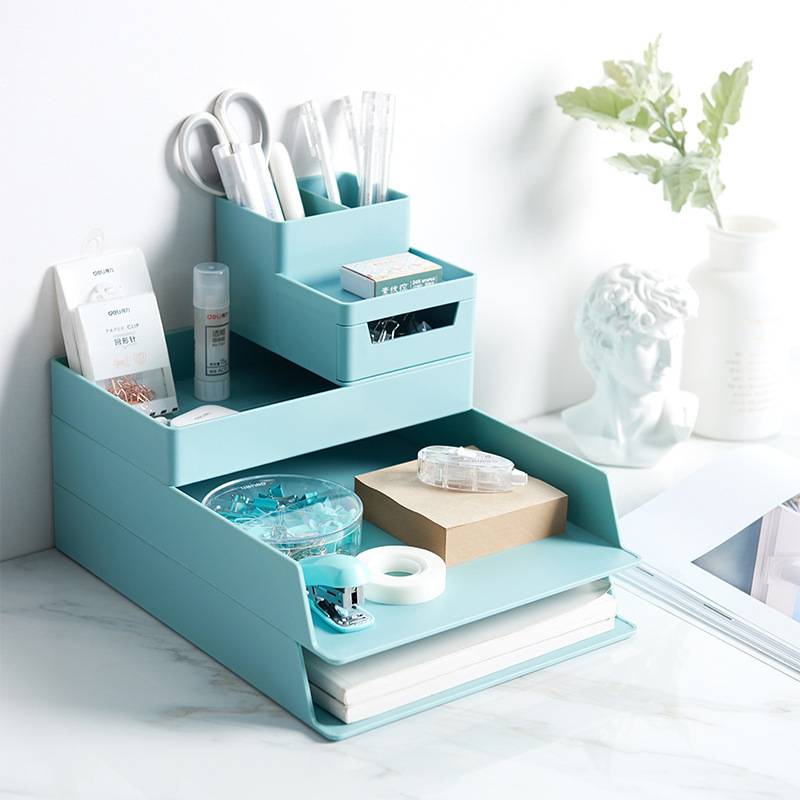 New design Home Tabletop Letter Tray Holder Storage Shelf Office Desk Organizer with Drawer