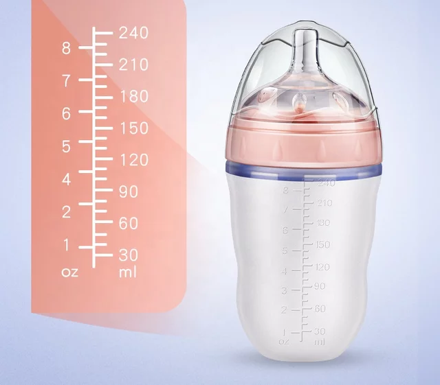 Silicone Baby Milk Bottles Baby Feeding Bottle Newborn Baby Standard Milk Bottle Hot Sale Cute High Quality Anti Germ Silicone