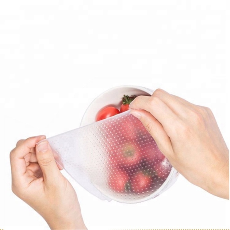 Soft And Sticky Silicone Cling Film Wrap Reusable Sealed Fruit Food Stretch Lid Stretch And Fresh Food Storage Cover Lids