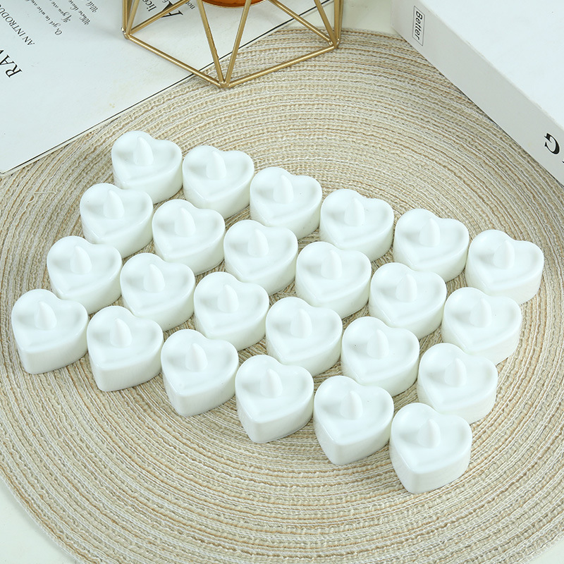 LED Colorful Flameless Heart Shaped Candle Lights With Sweet Romantic Tea Candle Lights for Wedding Birthday Party Celebrations