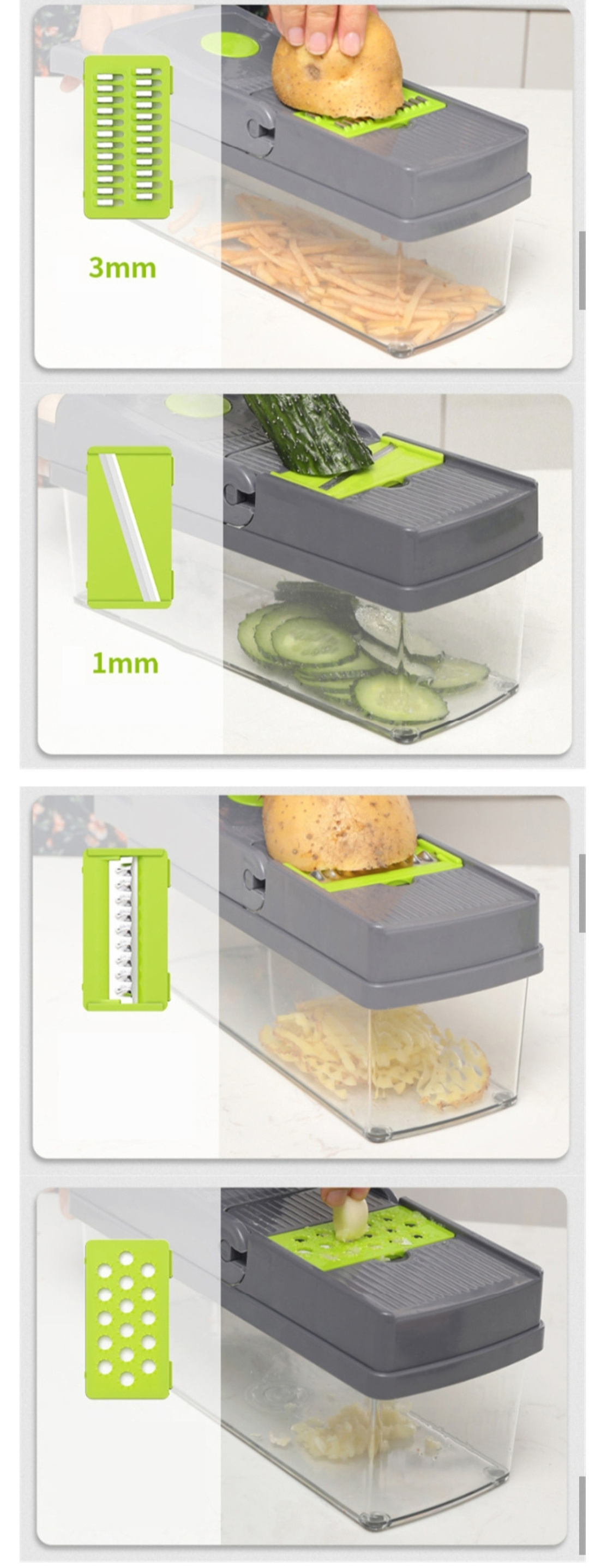 9 In 1 Multifunctional  FBA Kitchen Accessories Potato Grater Salad Vegetable Cutter Slicer Slicer Onion Dicer Vegetable Cutter