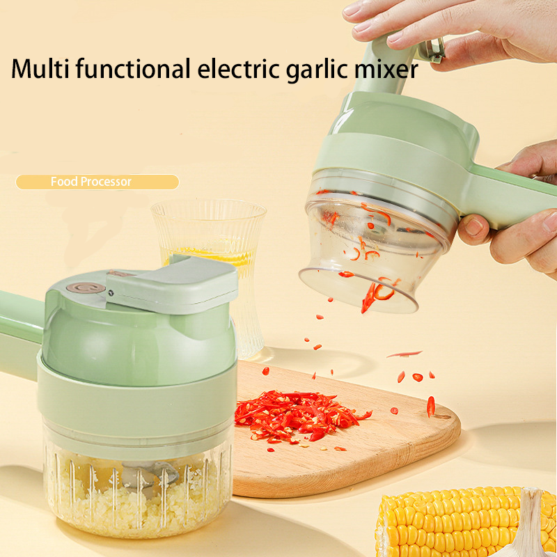 Hot Selling Multifunctional Vegetable Cutter Handheld Electric Cooking Machine Set Wireless Food Choppers Garlic Chopper Slicer