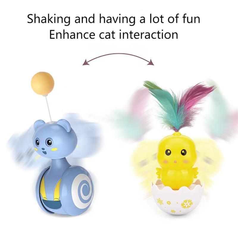 Sample free Interactive  Funny Baby Cat Toy self Ball Fun Tumbler  Catch Ball Colored Feather Funny Baby Stick With Training