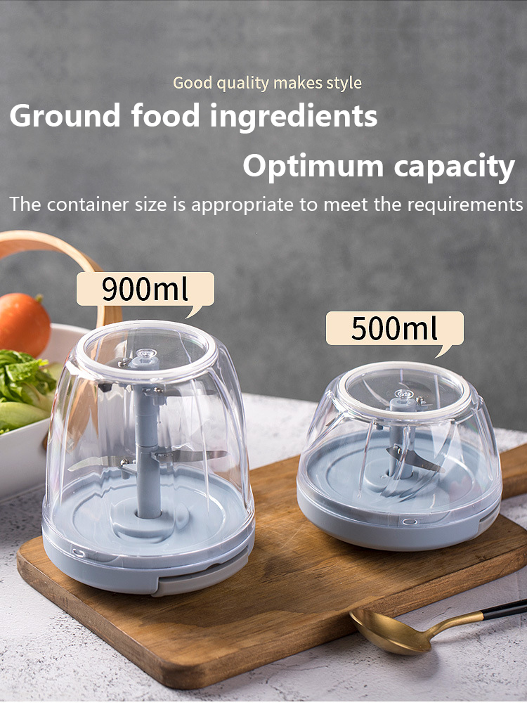 Multi-function Kitchen Food Processor 500ML 900ML Portable Manual Vegetable Slicer Garlic Onion Vegetable Salad  Food Chopper