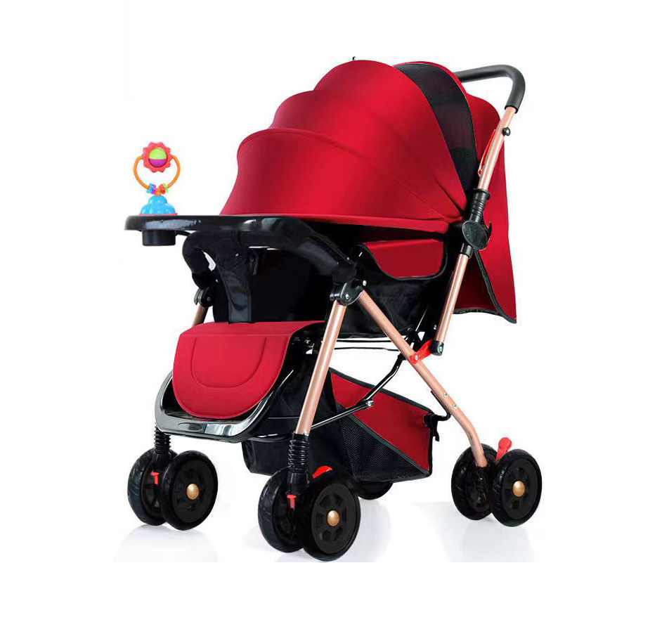 Wholesale Lightweight Mother Baby Stroller Suitable For All Seasons Cheap Sit And Lie Down With One Click Folding Stroller