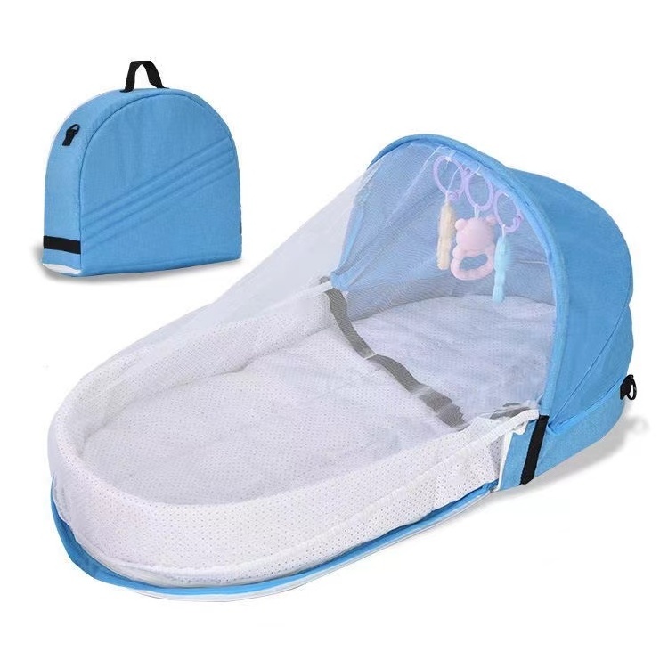 2024 Portable Baby Bed For Travel Stroller Hanging Bags With Toys And Mosquito Net Baby Travel Bed Collapsible Crib Newborn bag