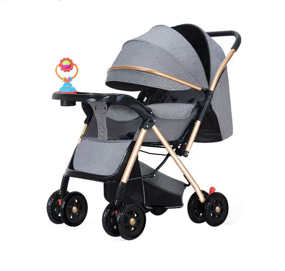 Wholesale Lightweight Mother Baby Stroller Suitable For All Seasons Cheap Sit And Lie Down With One Click Folding Stroller