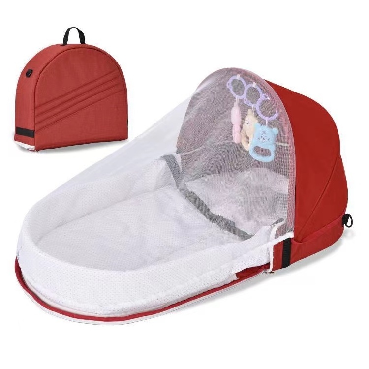 2024 Portable Baby Bed For Travel Stroller Hanging Bags With Toys And Mosquito Net Baby Travel Bed Collapsible Crib Newborn bag