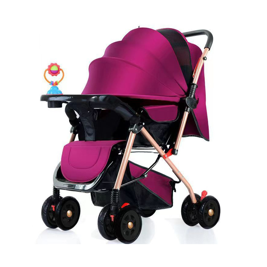 Wholesale Lightweight Mother Baby Stroller Suitable For All Seasons Cheap Sit And Lie Down With One Click Folding Stroller