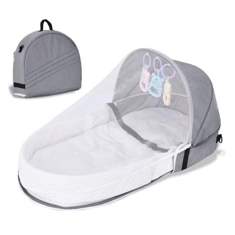 2024 Portable Baby Bed For Travel Stroller Hanging Bags With Toys And Mosquito Net Baby Travel Bed Collapsible Crib Newborn bag