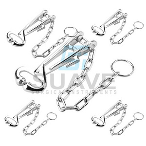 Cow Nose Clip Stainless Steel Cow Nose Ring Bull Holder With Chain Veterinary Instruments By SUAVE SURGICAL  INSTRUMENTS