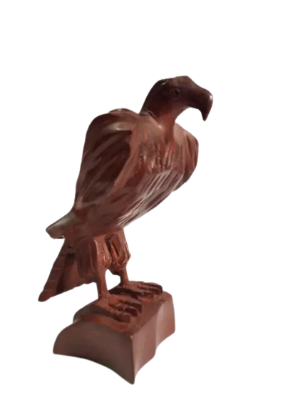 Baaz Eagle Handmade Wooden Decorative Show Piece, Cultural Eagle Carved Wood Statue, Bald Eagle Hand Carved