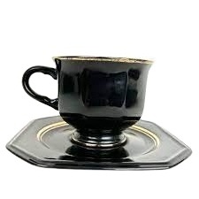 Black Marble stone Tea Cup set, Antique Marble stone tea set, Luxury marble tea set