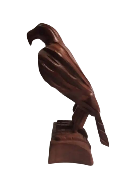 Baaz Eagle Handmade Wooden Decorative Show Piece, Cultural Eagle Carved Wood Statue, Bald Eagle Hand Carved