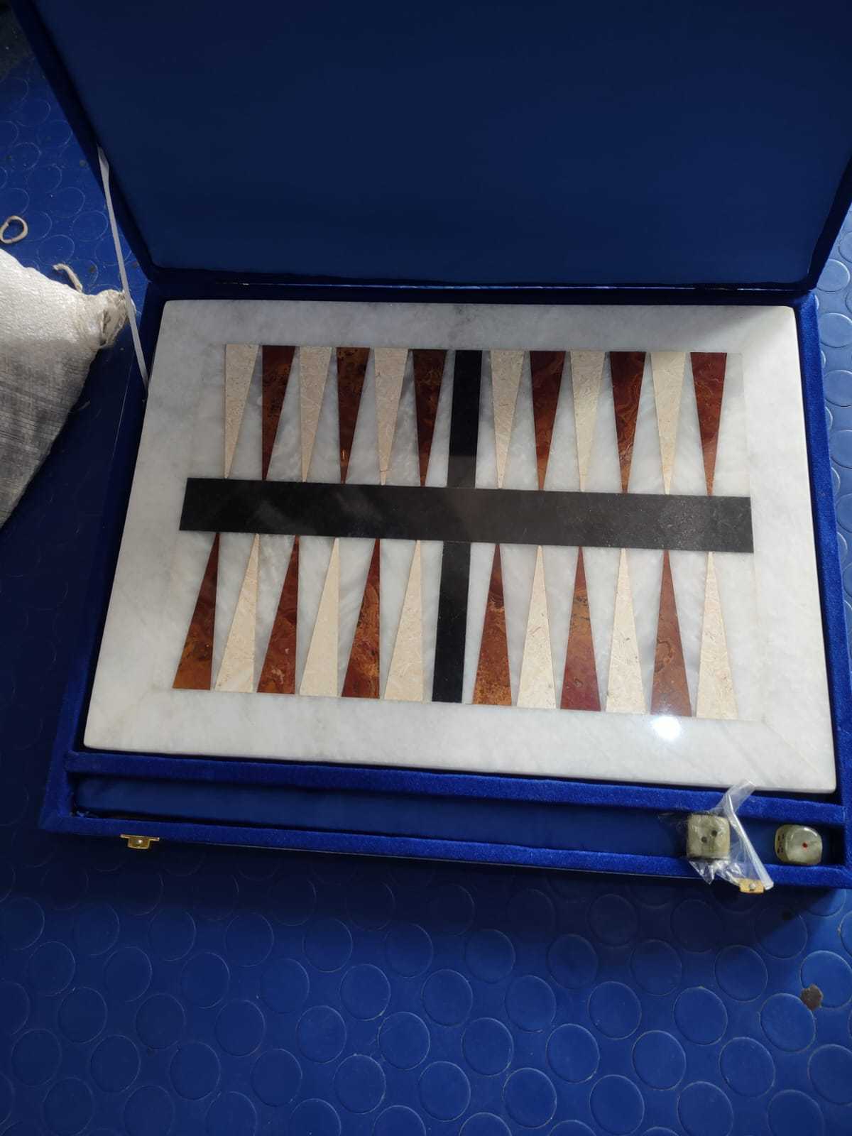 Marble Backgammon board game, Italian Onyx and Marble Backgammon Set , Handmade Solid Italian Marble Backgammon Board