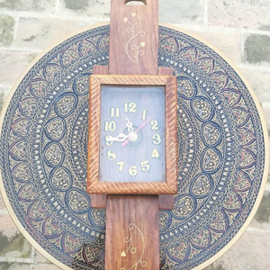 Watch Shape Wall Clock, Fancy Wooden Handmade Wall Clock, Solid Wood Hand carved wall clock decoration gift wall clock