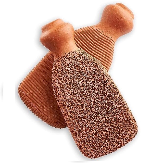 Double Sided Foot Scraper Dead Skin Callus Remover Pedicure Tool, Terra Cotta Pumice Foot Scraper