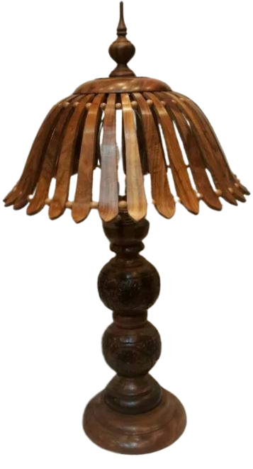 Handcrafted Pure Sheesham Wooden Lamp, Umbrella Lamp Small Crafted Sheesham Wood, Wooden Lighting Lamp