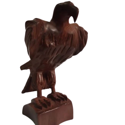 Baaz Eagle Handmade Wooden Decorative Show Piece, Cultural Eagle Carved Wood Statue, Bald Eagle Hand Carved