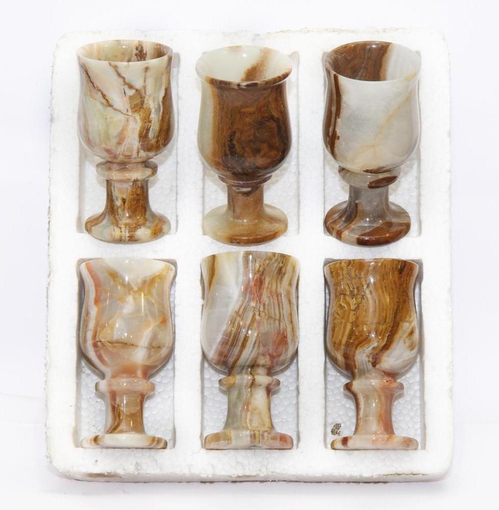 Onyx Marble Vine Cup Set