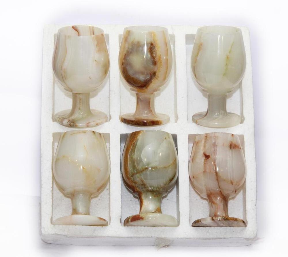 Onyx Marble Vine Cup Set