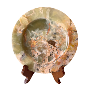 Decorative Onyx Plate, Natural Pakistani Multicolor Onyx Decor, Onyx Candle Holder Plate decor