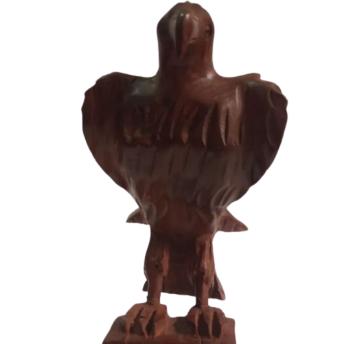 Baaz Eagle Handmade Wooden Decorative Show Piece, Cultural Eagle Carved Wood Statue, Bald Eagle Hand Carved