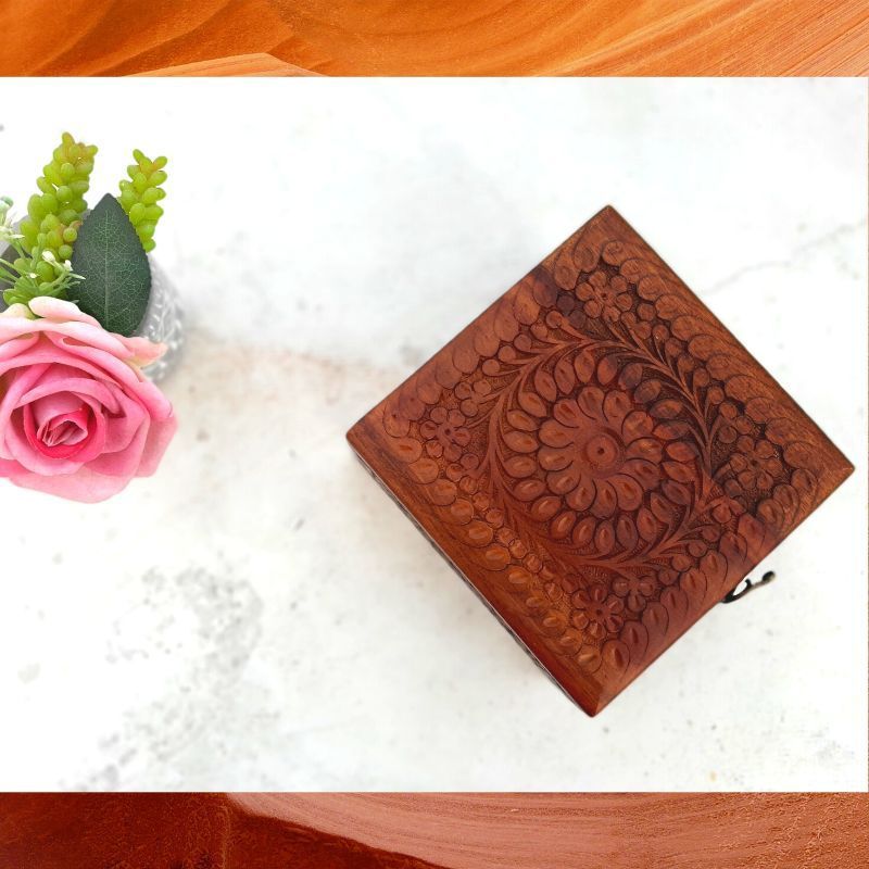 Chakore Hand Carved Wooden Jewellery Box, Stylish Wooden Jewelry Box, Pure Wooden Jewelry Box