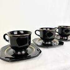 Black Marble stone Tea Cup set, Antique Marble stone tea set, Luxury marble tea set