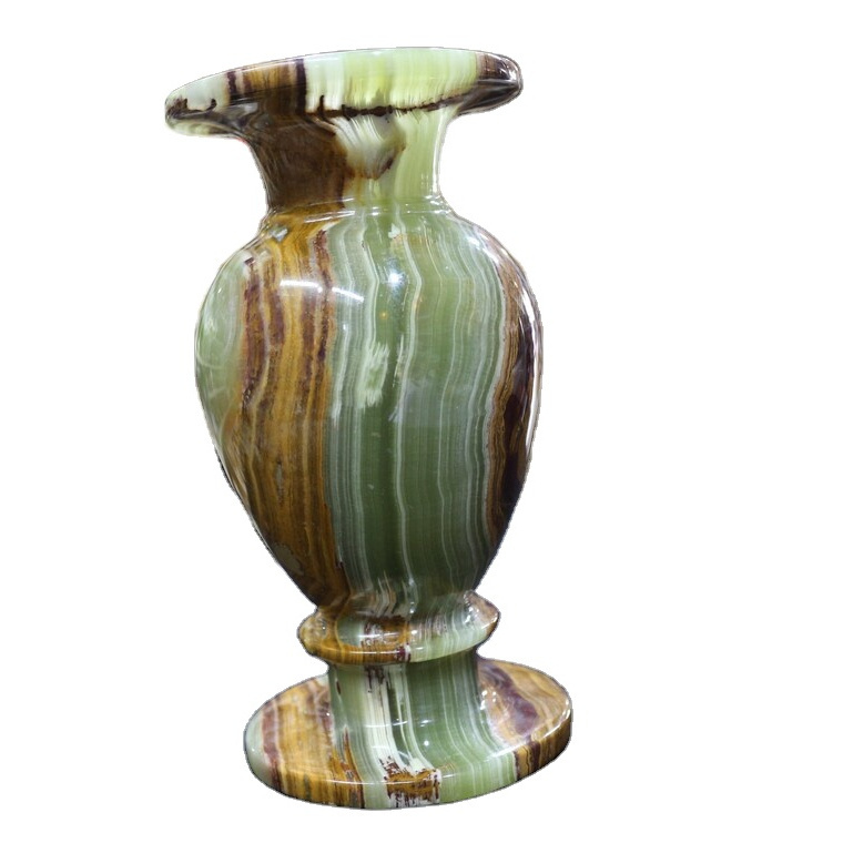 Vintage Onyx Stone Vase, Green Onyx Vase, Onyx Marble Flower Vase