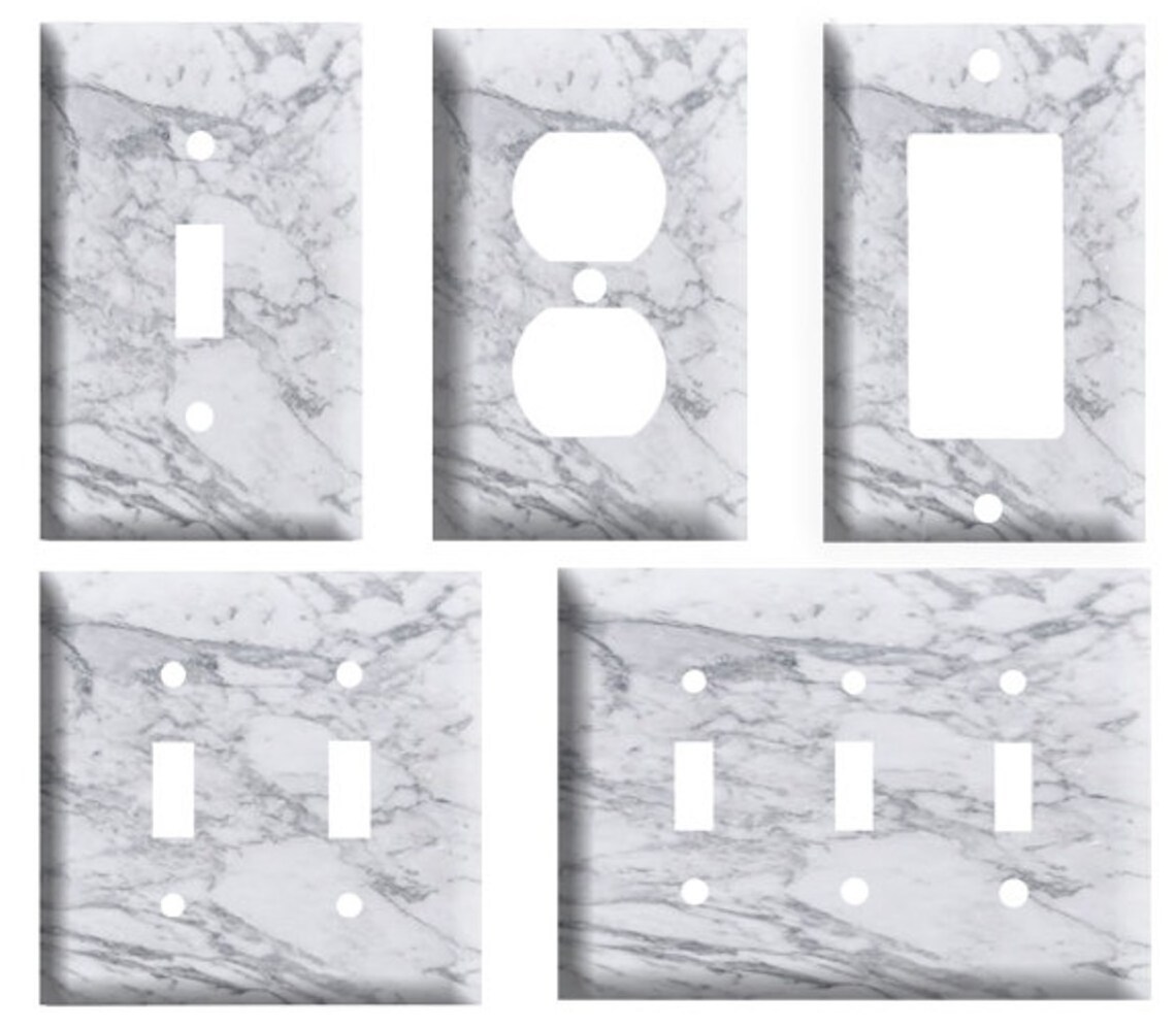 Grey marble Decorative Light Switch Cover Plate, Marble Switch Plate And Outlet Covers