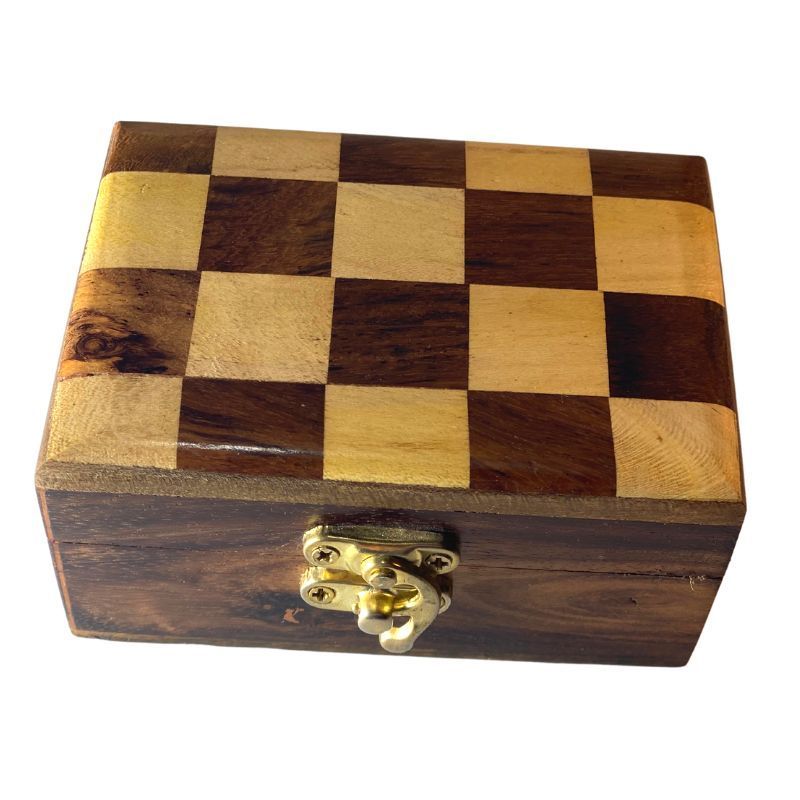 Chess Pattern Wooden Ring Jewelry Box, Wooden Chess Game Wooden Jewelry Box, Wooden Chess Jewelry Box