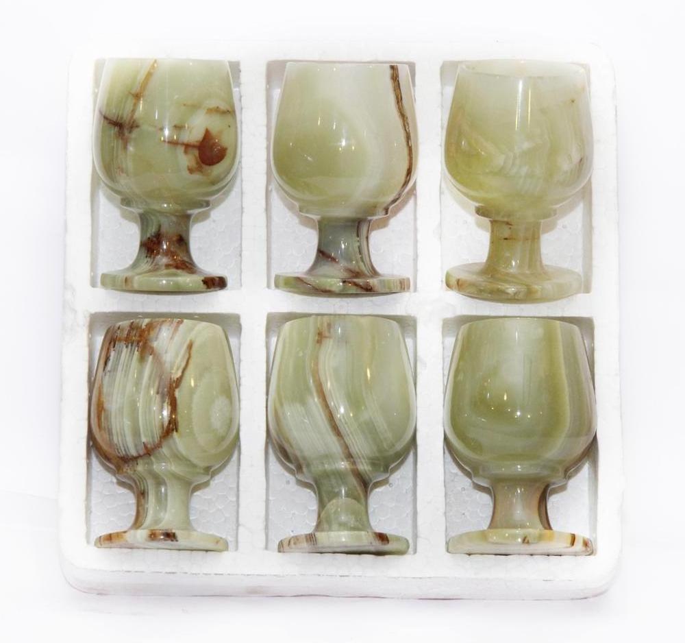 Onyx Marble Vine Cup Set