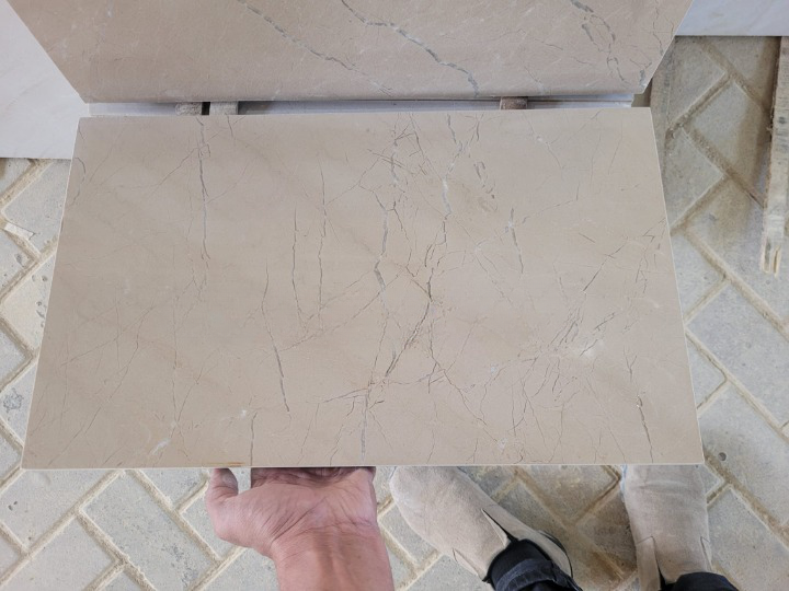 Wholesale Crystal Beige Marble Tiles in Custom Sizes, Pure Crystal Beige Marble Tiles, Pakistan Crystal Beige Marble Tile