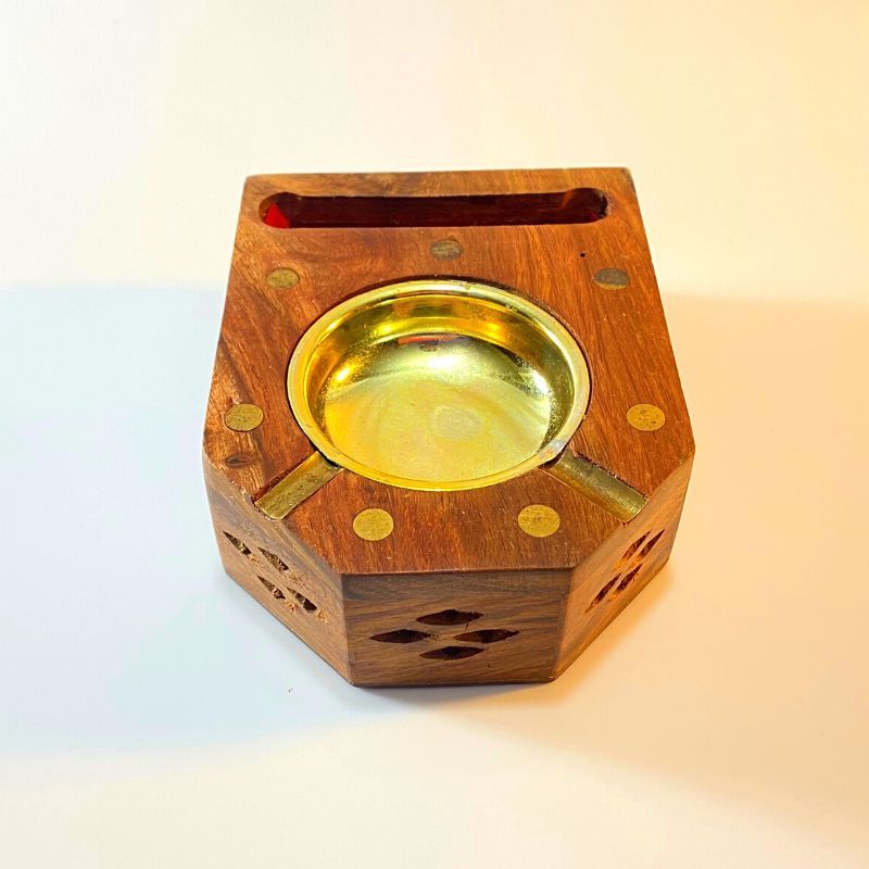 Smokey Lighter Wooden Ashtray, Unique Wooden Cigarette Ashtray, Handmade Wooden Cigar Ashtray