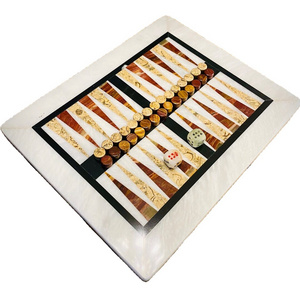 Marble Backgammon board game, Italian Onyx and Marble Backgammon Set , Handmade Solid Italian Marble Backgammon Board