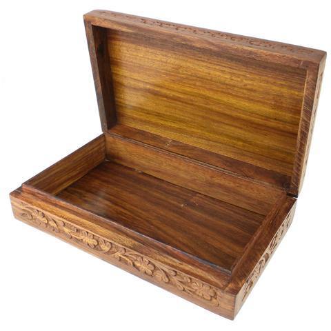 Handmade Carved Cigar Box - Flowers Design Wooden handmade Box, Wooden Cigar Case, Wood Carved Cigar Holder