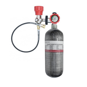 TUXING Manufacturer Direct Sale 2L High Pressure 300bar 4500psi 30mpa Diving Carbon Fiber Air Tank with Valve Regulator Gauge