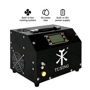 TUXING Low Price 4500psi 300bar 220V Electric Intelligence Auto Shut-off LCD Display Control Screen Pump 12V PCP Air Compressor