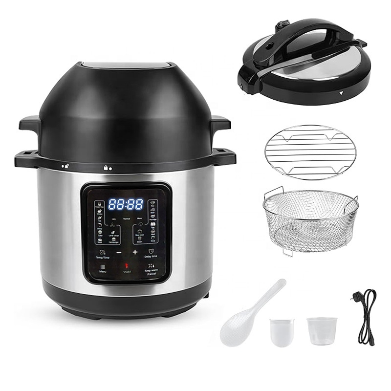 Multifunction 6L Newest  Detachable Lids 1500W Electric Pressure Air Fryers Pressure Cooker Combo Machine