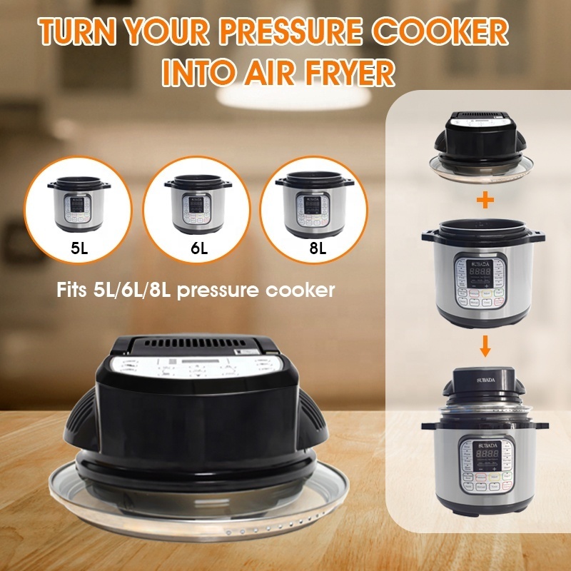 OEM New Air Fryer Combo for Chicken French fries Grilled fish with Temp/Time Free Settings for 5 6 8L Electric Pressure Cooker