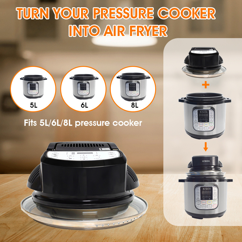 5 6 8L 1200W Visual Fryer combo Electric Digital 110V 220V Rapid Transparent Air Fryer & Electric Pressure Cooker