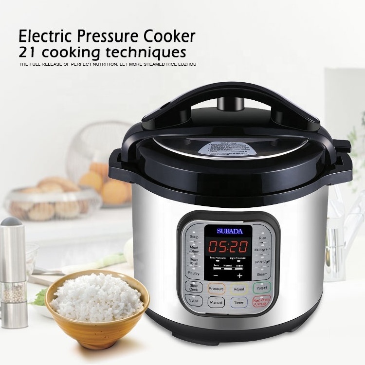 6 Qt 7-in-1 Multi-Use Express Household Multi Stainless Steel Crock Pot Electric Pressure Cookers ,Digital Rice Cooker