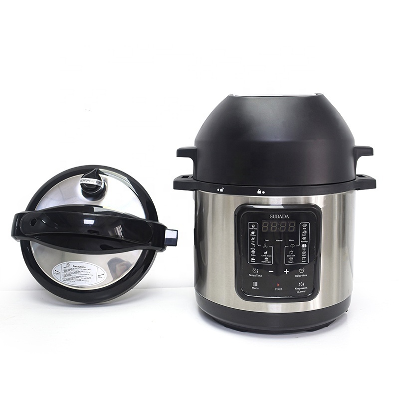 2024 6Qt Stainless Steel Multi Cooker with Air Fryer Function Smart Programmable Electric Pressure Cooker Wholesale