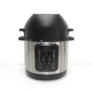 1500W Multifunctional 2-in-1 Electric Pressure Cooker & Digital Air Fryer Combo Machine Rice Cooker Support OEM ODM Customize